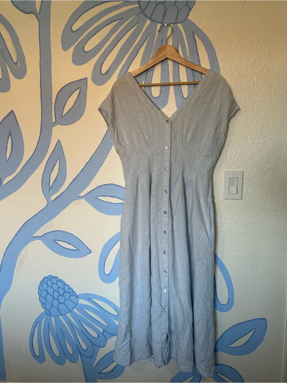 Isaac Mizrahi Live! Stripe Button Front Shirt Dress